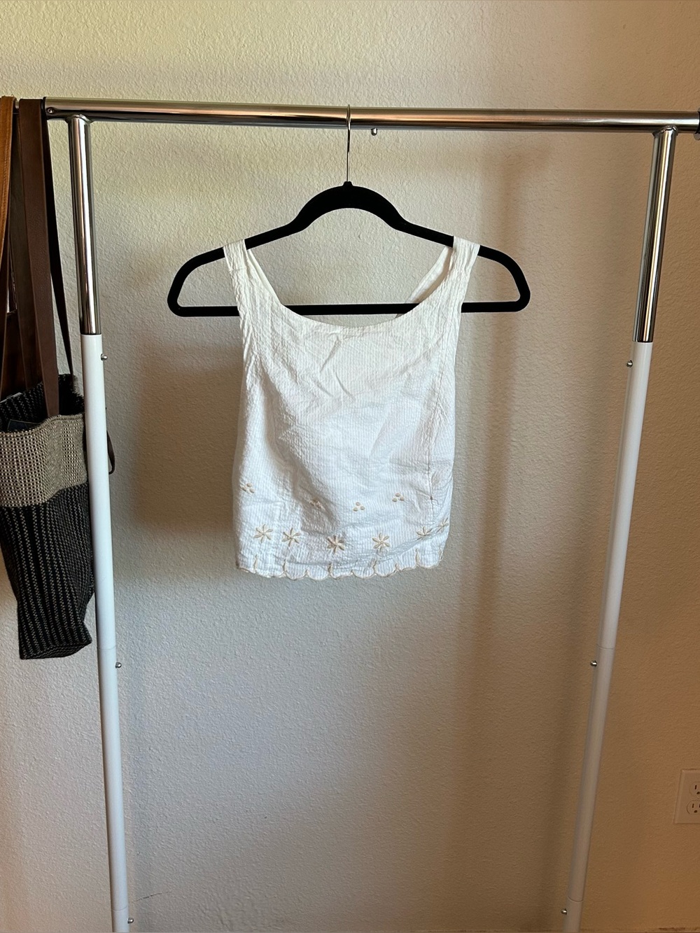 Kayla Solid Embroidered Crop Top